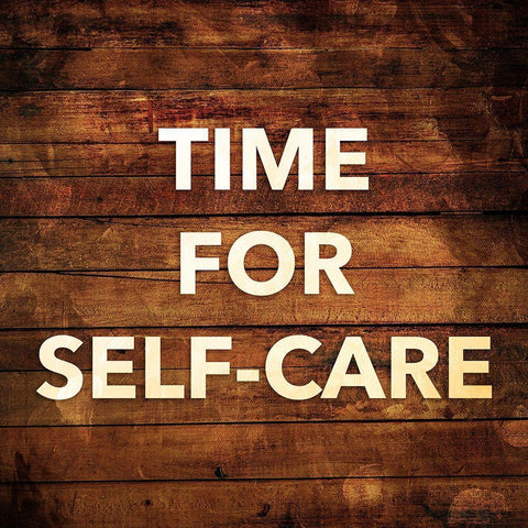 Self Care White Modern Wood Framed Art Print with Double Matting by Villa, Mlli