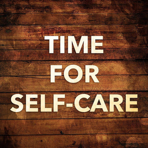 Self Care Black Modern Wood Framed Art Print with Double Matting by Villa, Mlli