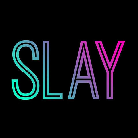 Neon Slay Black Ornate Wood Framed Art Print with Double Matting by Villa, Mlli