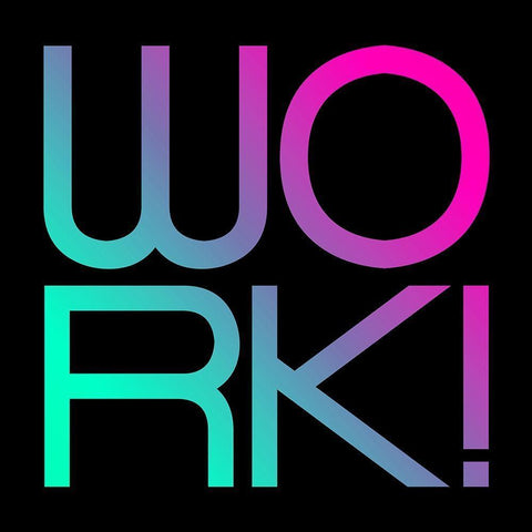 Neon Work White Modern Wood Framed Art Print with Double Matting by Villa, Mlli