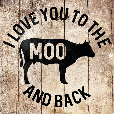 Moo And Back Black Modern Wood Framed Art Print with Double Matting by Villa, Mlli