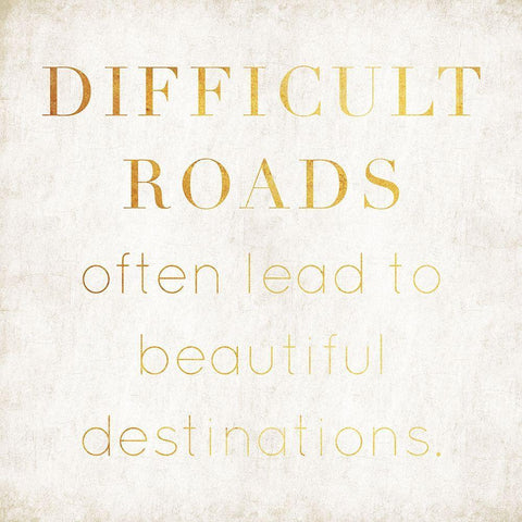 Difficult Roads White Modern Wood Framed Art Print with Double Matting by Villa, Mlli