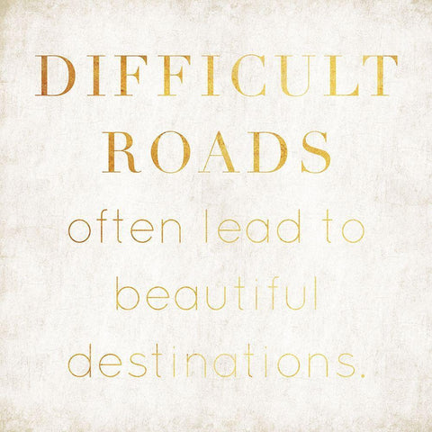 Difficult Roads Gold Ornate Wood Framed Art Print with Double Matting by Villa, Mlli