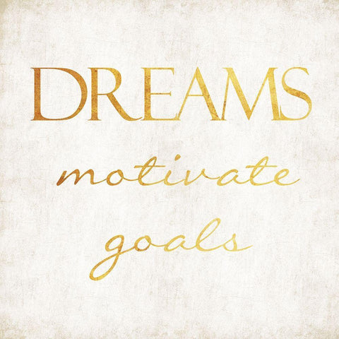 Dream Motivates White Modern Wood Framed Art Print with Double Matting by Villa, Mlli