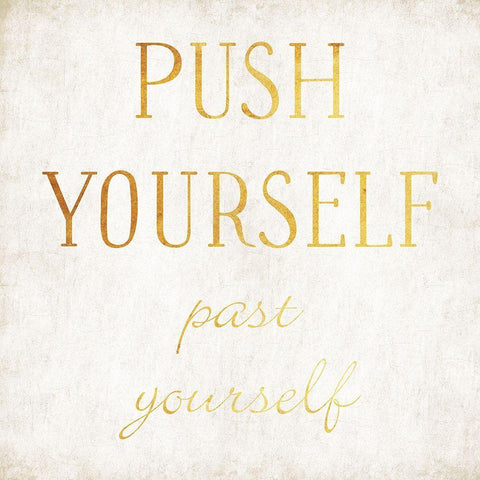 Push Yourself White Modern Wood Framed Art Print with Double Matting by Villa, Mlli