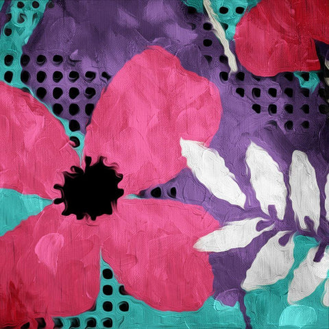 Flower Bunch Three Black Modern Wood Framed Art Print by Villa, Mlli