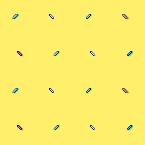 Sprinkles On Yellow White Modern Wood Framed Art Print with Double Matting by Villa, Mlli