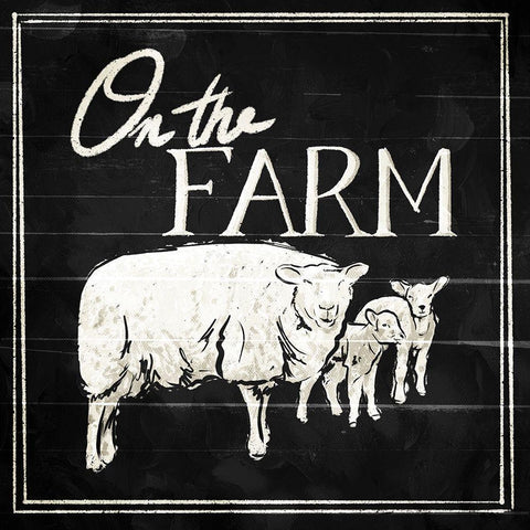 On The Farm Black Modern Wood Framed Art Print by Villa, Mlli