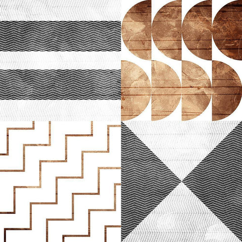 Modern Pattern White Modern Wood Framed Art Print by Villa, Mlli