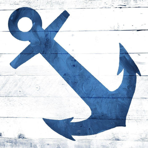 Anchor Black Modern Wood Framed Art Print with Double Matting by Villa, Mlli