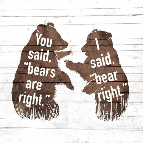 Bears Are Right Black Modern Wood Framed Art Print by Villa, Mlli