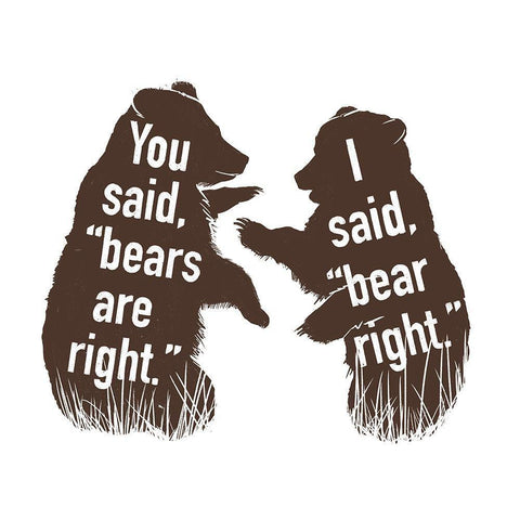 Bears Are Right Clean Black Ornate Wood Framed Art Print with Double Matting by Villa, Mlli