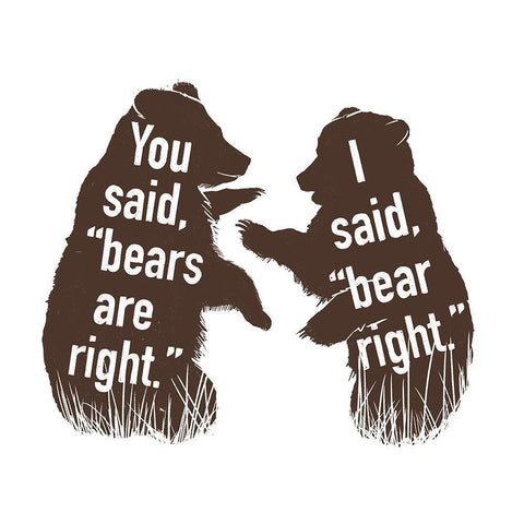 Bears Are Right Clean Gold Ornate Wood Framed Art Print with Double Matting by Villa, Mlli