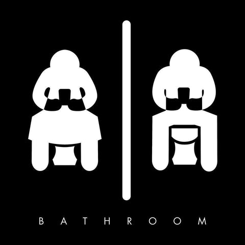 Sitting Bathroom Time Reverse Black Modern Wood Framed Art Print with Double Matting by Villa, Mlli