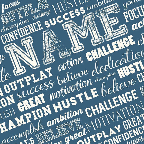 Full Of Sports Words Black Modern Wood Framed Art Print with Double Matting by Villa, Mlli