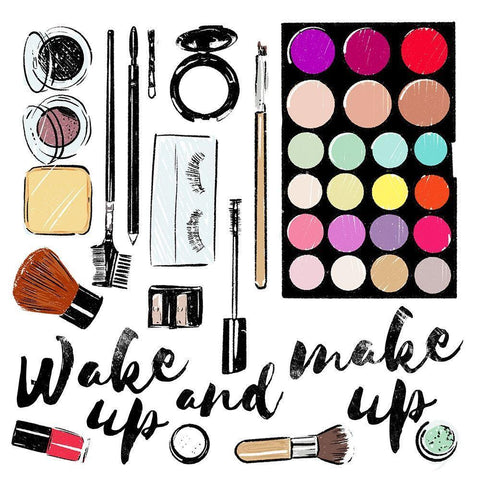 Wake Up White Modern Wood Framed Art Print with Double Matting by Villa, Mlli
