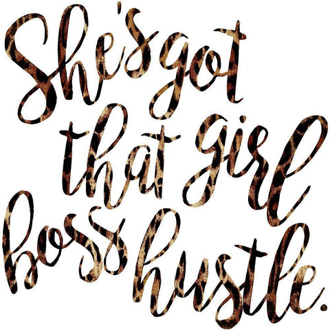 Girl Boss Hustle White Modern Wood Framed Art Print with Double Matting by Villa, Mlli