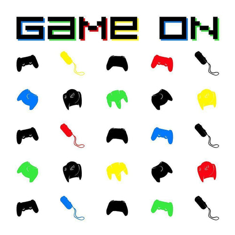 Game On Controls White Modern Wood Framed Art Print by Villa, Mlli