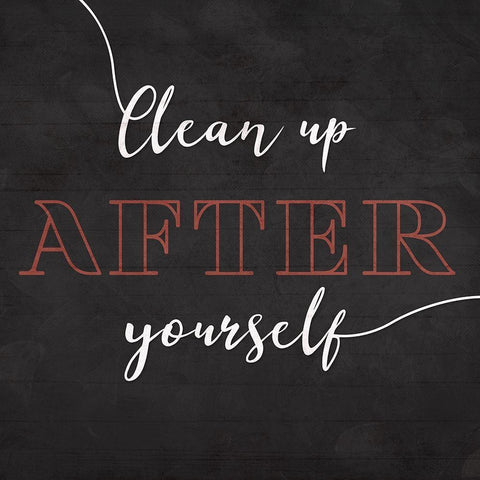 Clean Up After Yourself Black Ornate Wood Framed Art Print with Double Matting by Villa, Mlli