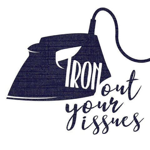 Iron Out Dark Blue Black Ornate Wood Framed Art Print with Double Matting by Villa, Mlli