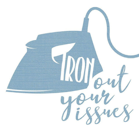 Iron Out Blue White Modern Wood Framed Art Print with Double Matting by Villa, Mlli