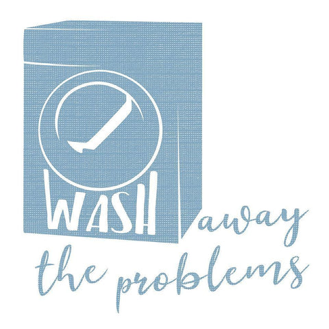 Wash Away Blue Black Modern Wood Framed Art Print by Villa, Mlli