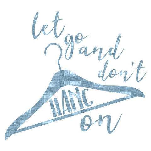 Hang On Blue Black Modern Wood Framed Art Print with Double Matting by Villa, Mlli