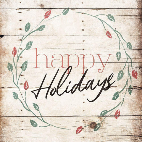 Floral Holidays White Modern Wood Framed Art Print by Villa, Mlli