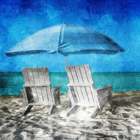 Enjoying The Shade White Modern Wood Framed Art Print with Double Matting by Villa, Mlli