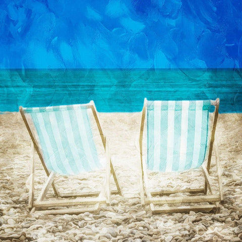 Lets Look Out On The Beach Black Modern Wood Framed Art Print with Double Matting by Villa, Mlli