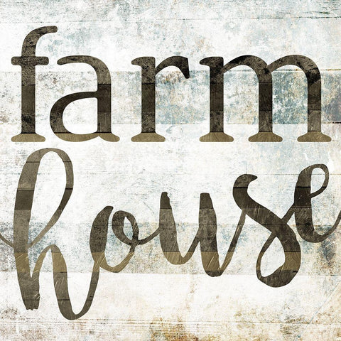 Farm House White Modern Wood Framed Art Print with Double Matting by Villa, Mlli