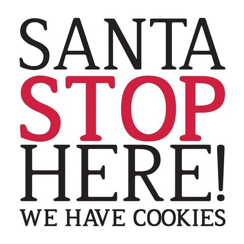 Santa Stop Black Modern Wood Framed Art Print by Villa, Milli