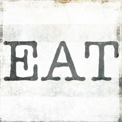 Eat Black Modern Wood Framed Art Print with Double Matting by Villa, Milli