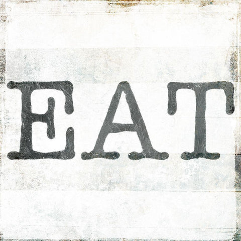 Eat White Modern Wood Framed Art Print with Double Matting by Villa, Milli