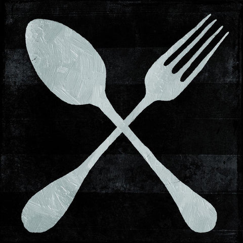 ReEating Utensils Black Ornate Wood Framed Art Print with Double Matting by Villa, Milli