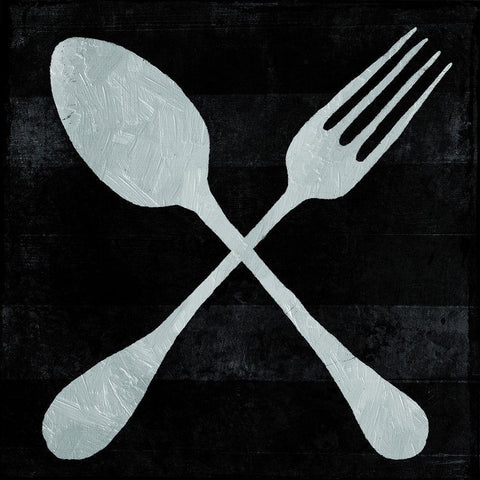 ReEating Utensils Black Modern Wood Framed Art Print by Villa, Milli