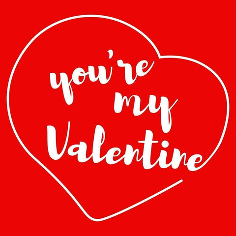 Youre My Valentine Black Modern Wood Framed Art Print with Double Matting by Villa, Milli