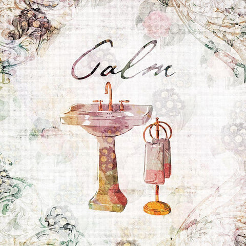 Vintage Calm White Modern Wood Framed Art Print with Double Matting by Villa, Milli