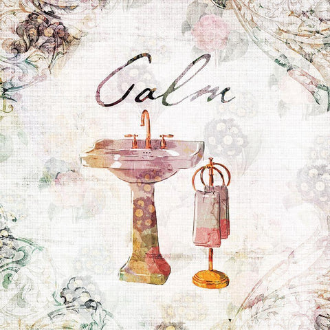 Vintage Calm Gold Ornate Wood Framed Art Print with Double Matting by Villa, Milli