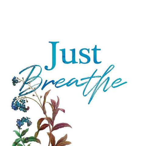 Just Breath White Modern Wood Framed Art Print with Double Matting by Villa, Milli
