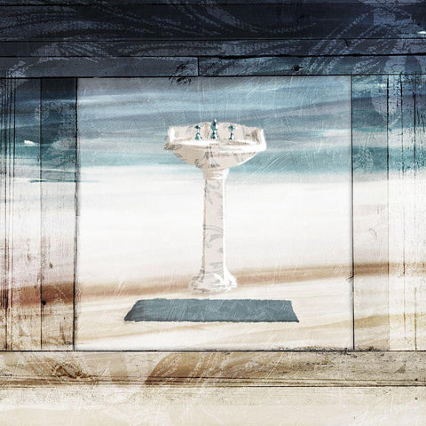 Sink Flow White Modern Wood Framed Art Print with Double Matting by Villa, Milli