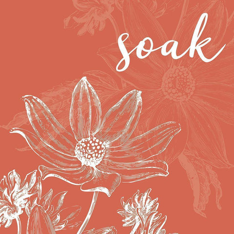 Soak Flower White Modern Wood Framed Art Print by Villa, Milli