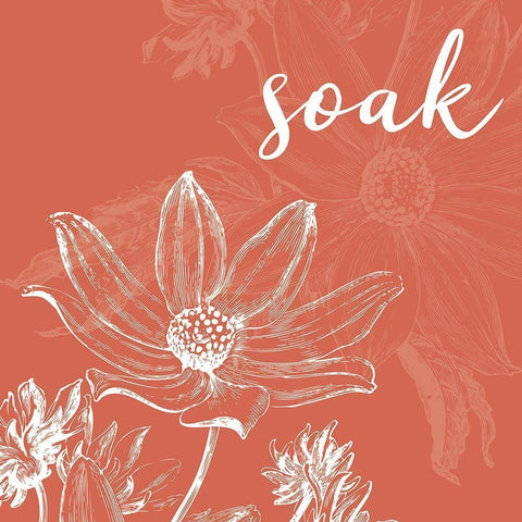 Soak Flower White Modern Wood Framed Art Print with Double Matting by Villa, Milli