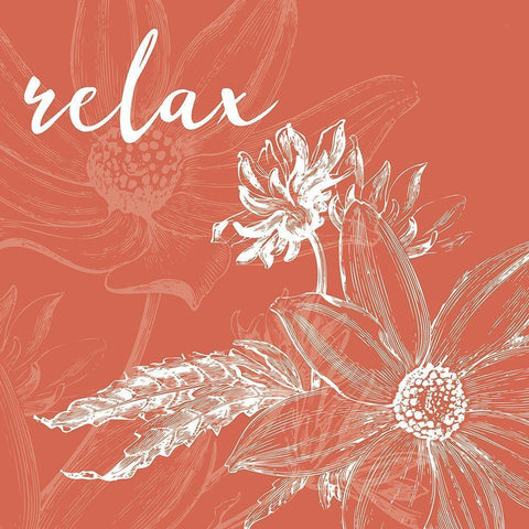 Relax Flower Black Modern Wood Framed Art Print by Villa, Milli