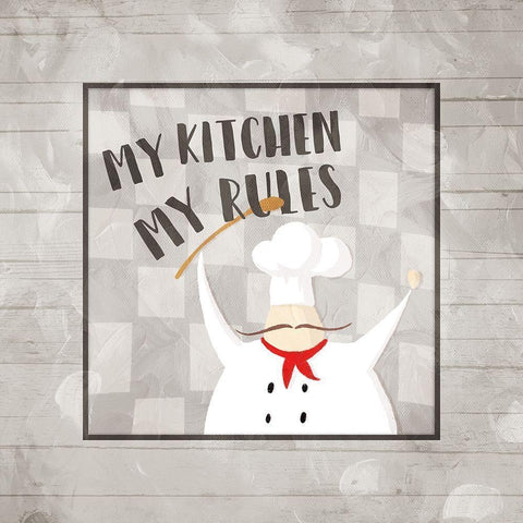 My Kitchen Black Modern Wood Framed Art Print by Villa, Milli