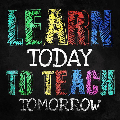 Learn To Teach Black Modern Wood Framed Art Print by Villa, Milli