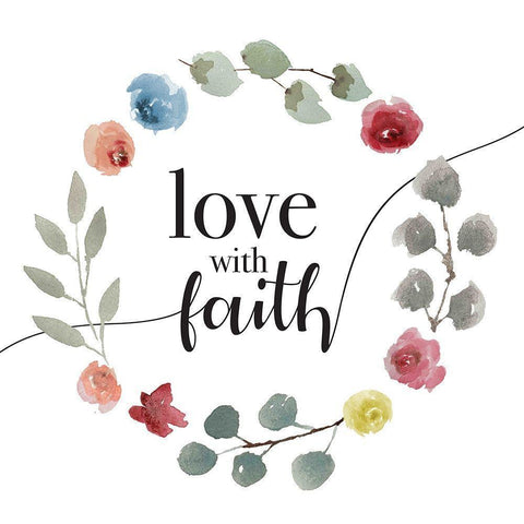 Love With Faith Black Modern Wood Framed Art Print by Villa, Milli