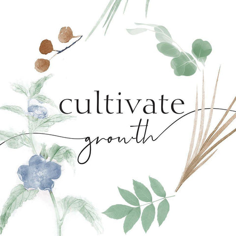 Cultivate Growth White Modern Wood Framed Art Print with Double Matting by Villa, Milli