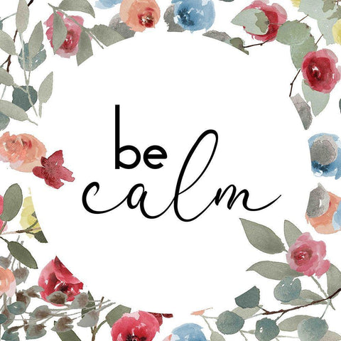 Be Calm Black Ornate Wood Framed Art Print with Double Matting by Villa, Milli