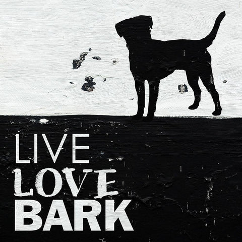 Live Love Bark White Modern Wood Framed Art Print by Villa, Milli